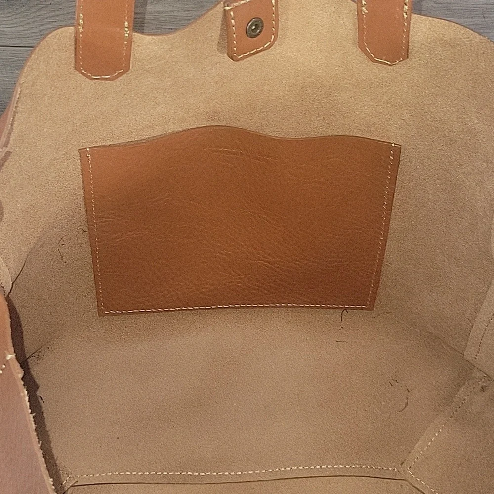 Large El Mato Classic Tan Leather Tote Bag with Removable Strap